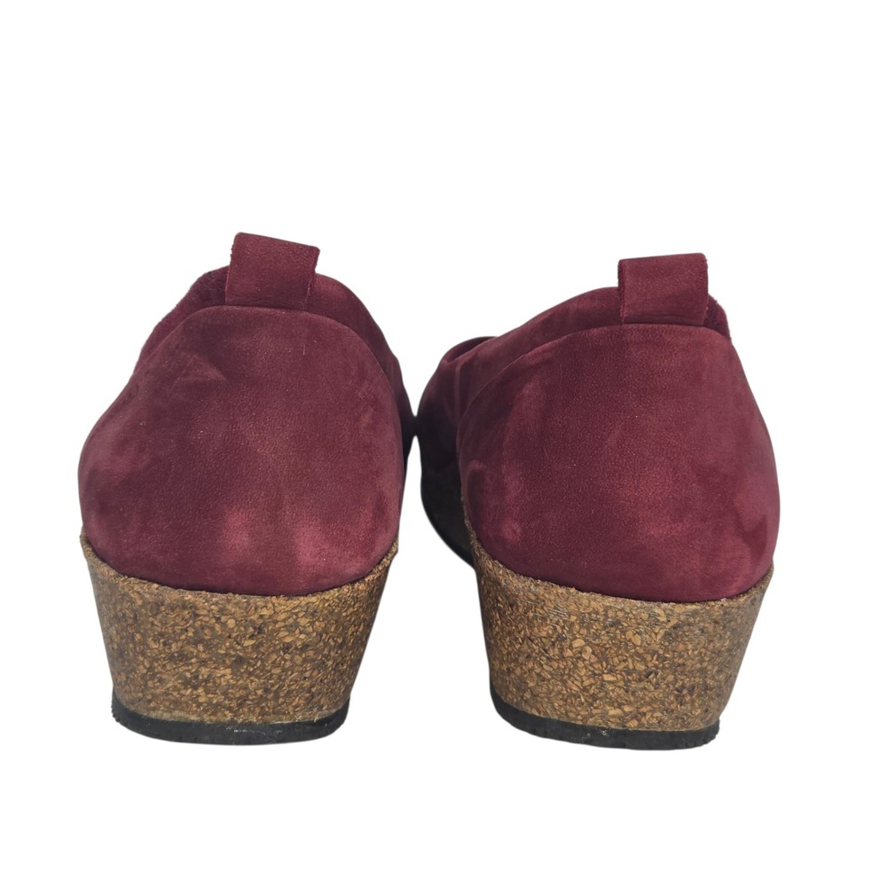 Stegmann Liesl Wedge Pump Womens 8.5 Burgundy Suede Cork Comfort Walking Shoes - Picture 5 of 10